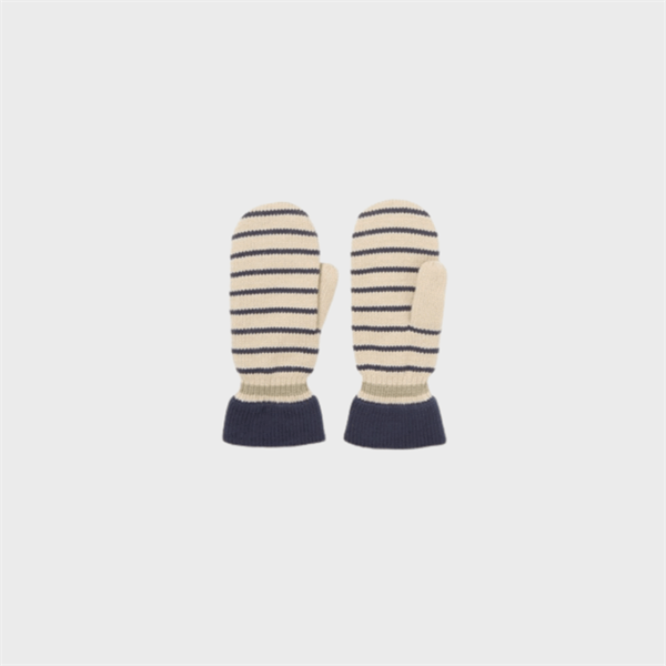 BECK SÖNDERGAARD LUFFER, THIN STRIPED EMERALD MITTENS,