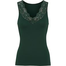 TIM OG SIMONSEN TOP, BELEN RIB V-LACE TOP, VERDE SCURO