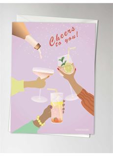 VISSEVASSE KORT, CHEERS TO YOU GREETING CARD