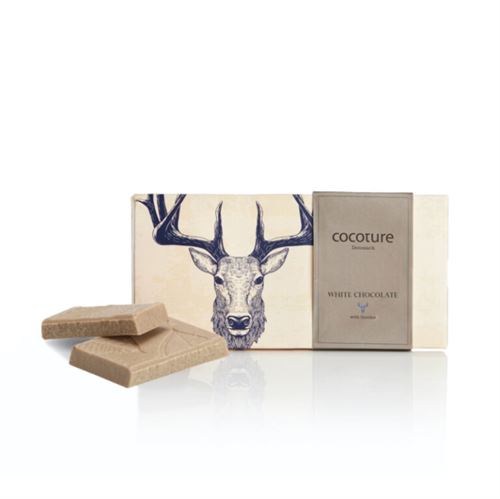 COCOTURE CHOKOLADE PLADE, HVID CHOCOLADE MED LAKRIDS, 55 GR