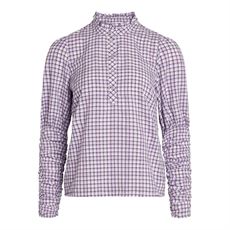 CO`COUTURE SKJORTE, SANDY DOBBY CHECK SHIRT, PURPLE