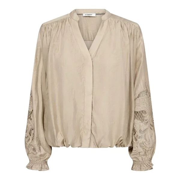 CO`COUTURE SKJORTE, DELINCC BALLOON EMB SHIRT, MINK