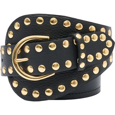 TIM OG SIMONSEN BÆLTE, DUNJA STUD BELT, BLACK/GOLD