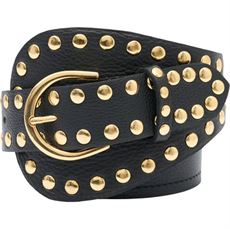 TIM OG SIMONSEN BÆLTE, DUNJA STUD BELT, BLACK/GOLD