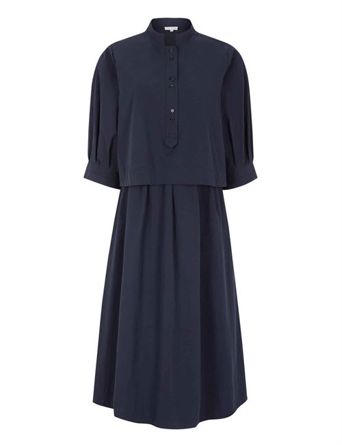 ESMÉ STUDIOS KJOLE,  ESRUSSO MIDI DRESS, BLUE NIGHTS