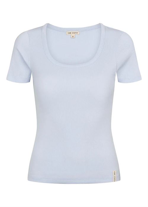 ESMÉ STUDIOS T-SHIRT, ESBLOSSOM WIDE O-NECK TOP, HALOGEN BLUE