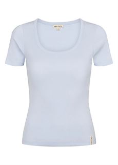 ESMÉ STUDIOS T-SHIRT, ESBLOSSOM WIDE O-NECK TOP, HALOGEN BLUE