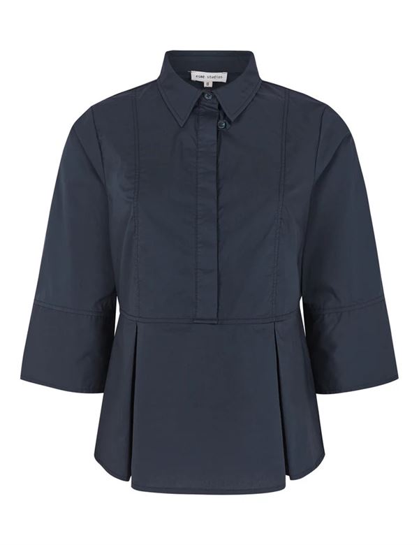 ESMÉ STUDIOS SKJORTE, ESRIMMI BLOUSE, BLUE NIGHTS