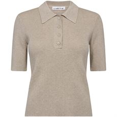 HAUTE L`AMITIÉ POLO, PICCOLO SS POLO RIB KNIT, SEASHELL MELANGE