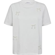 HAUTE L`AMITIÉ T-SHIRT, PEARL BOW TEE, OFF-WHITE