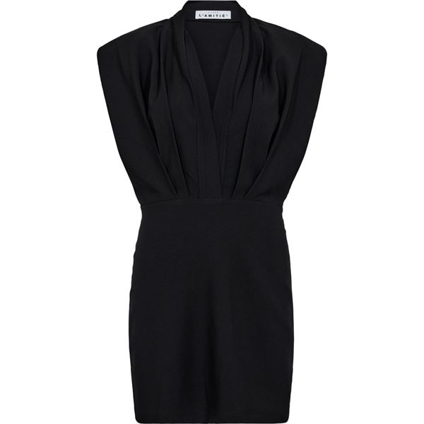 HAUTE L`AMITIÉ KJOLE, L\'EGANCE CROP DRAP DRESS, BLACK