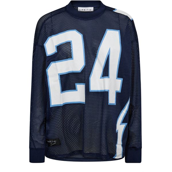 HAUTE L`AMITIÉ T-SHIRT, AMERICAN FOOTBALL LS TEE, NAVY