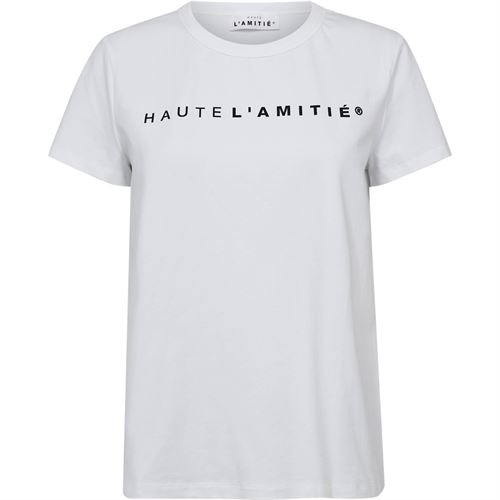 HAUTE L`AMITIÉ T-SHIRT, RUB LOGO TEE, WHITE