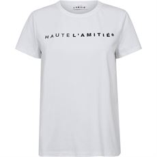 HAUTE L`AMITIÉ T-SHIRT, RUB LOGO TEE, WHITE
