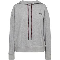 HAUTE L`AMITIÉ SWEATSHIRT, MINI CURVE HOODIE SWEAT, GREY MELANGE