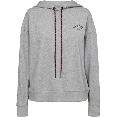 HAUTE L`AMITIÉ SWEATSHIRT, MINI CURVE HOODIE SWEAT, GREY MELANGE