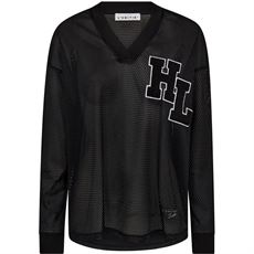 HAUTE L`AMITIÉ MESH BLUSE, HAUTE DRIFT BLOUSE, BLACK