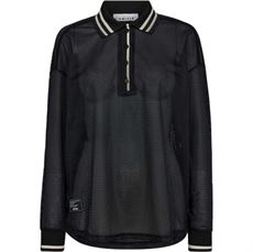 HAUTE L`AMITIÉ POLO BLOUSE, DRIFT POLO BLOUSE, BLACK