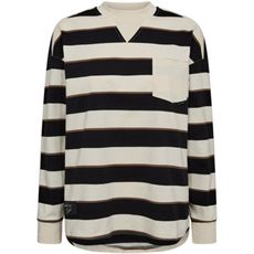 HAUTE L`AMITIÉ TEE, VERONICA STRIPE TEE SWEAT, OFFWHITE BLACK