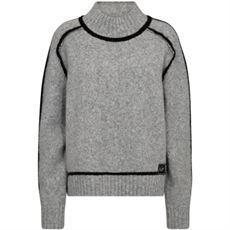 HAUTE L`AMITIÉ STRIK, TOBY HEM LINE KNIT, LIGHT GREY MELANGE
