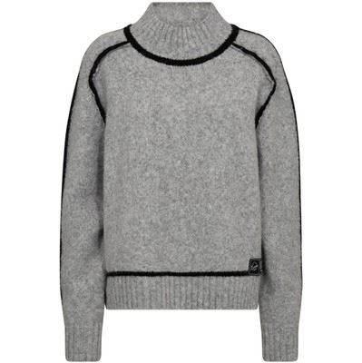 HAUTE L`AMITIÉ STRIK, TOBY HEM LINE KNIT, LIGHT GREY MELANGE
