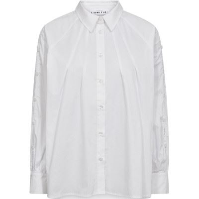 HAUTE L`AMITIÉ SKJORTE, ORI BUTTON DECO SHIRT, WHITE