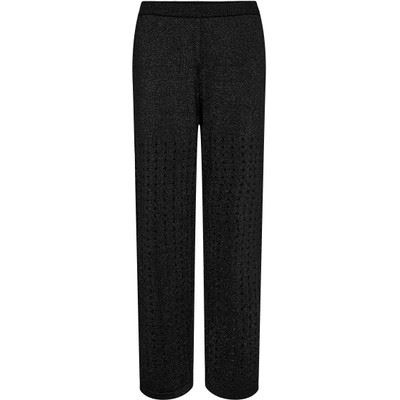 HAUTE L`AMITIÉ BUKSER, HOLE LUREX KNIT PANT, BLACK