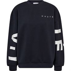 HAUTE L`AMITIÉ SWEATSHIRT, MAXI SPLIT LOGO SWEAT, BLACK/WHITE PRINT