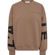 HAUTE L`AMITIÉ SWEATSHIRT, MAXI SPLIT LOGO SWEAT, WALNUT