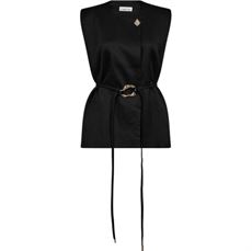 HAUTE L`AMITIÉ VEST, X BUCKLE VEST, BLACK