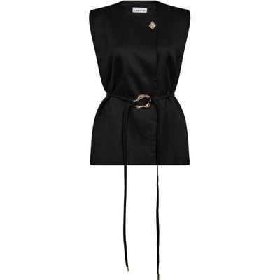 HAUTE L`AMITIÉ VEST, X BUCKLE VEST, BLACK