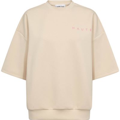 HAUTE L`AMITIÉ SWEATSHIRT, MAXI SPLIT SS LOGO, PEARL/PINK