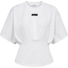 HAUTE L`AMITIÉ T-SHIRT, ROMIE PLEAT TEE, WHITE
