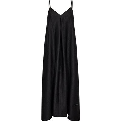 HAUTE L`AMITIÉ KJOLE, CORSICA PLEAT STRAP DRESS, BLACK