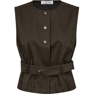 HAUTE L`AMITIÉ VEST, ENYA BELT VEST, ARMY