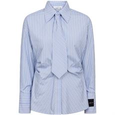 HAUTE L`AMITIÉ SKJORTE, EMMA TIE STRIPE SHIRT, PALE BLUE