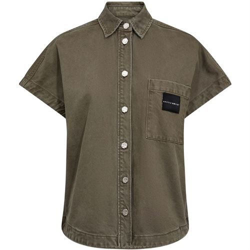 HAUTE L`AMITIÉ SKJORTE,ENIGMA NS LOGO SHIRT, MUD