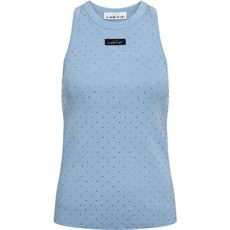 HAUTE L`AMITIÉ TOP, RIB BADGE ACID STONE TANK, PALE BLUE ACID WASH