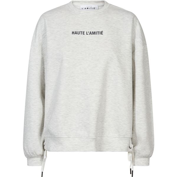 HAUTE L`AMITIÉ SWEATC, NEW STUDIO TIE SWEAT, PEARL MELANGÉ/ANTRACIT PRINT