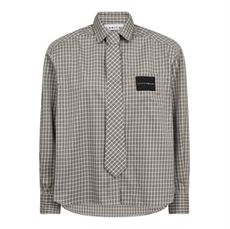 HAUTE L`AMITIÉ SKJORTE, CHESS TIE SHIRT, BEIGE