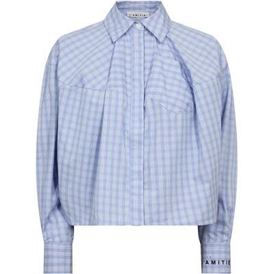 HAUTE L`AMITIÉ SKJORTE, SOPHIE CHECK SHIRT, PALE BLUE