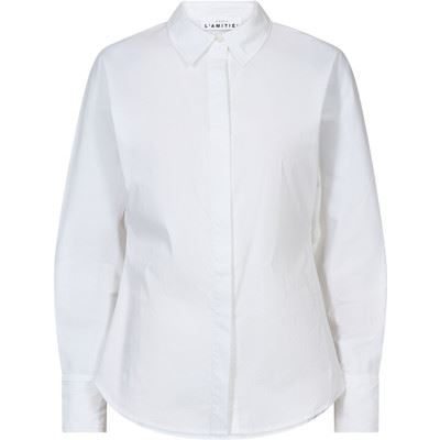 HAUTE L`AMITIÉ SKJORTE, IDA BUTTON CUFF SHIRT, WHITE