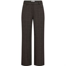 HAUTE L`AMITIÉ BUKSER, CHECK FIT PLAIN PANT, MOCCA