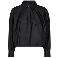 HAUTE L`AMITIÉ SKJORTE, SOPHIE DIN COATED SHIRT, BLACK