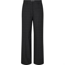 HAUTE L`AMITIÉ BUKSER, SMOKEY CHECK PLAIN PANT, ANTRACIT
