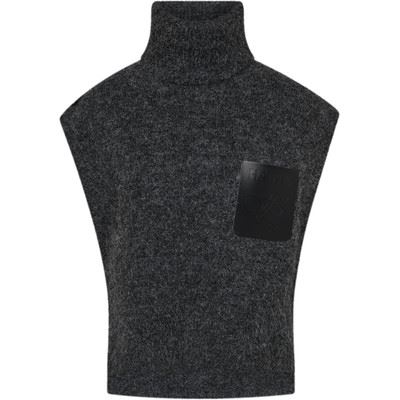 HAUTE L`AMITIÉ VEST, DARCIA POCKET KNIT VEST, ANTRACIT MELANGE