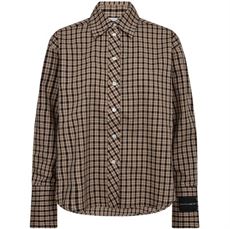 HAUTE L`AMITIÉ SKJORTE, MAXI LOGO DESSERT, CHECK SHIRT
