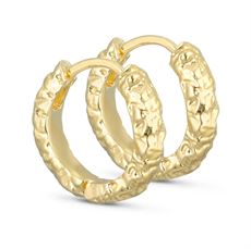 PURE BY NAT ØRERINGE, HOOPS I FOIL PRINT, GULD