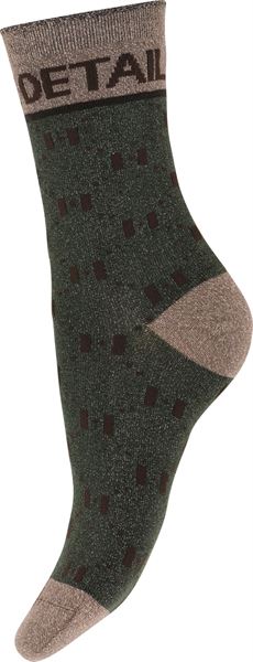 HYPE THE DETAIL STRØMPER, 21463-75-9081 FASHION SOCK, MØRKEGRØN M. BRUN