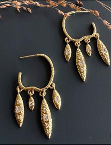 FRIIHOF+SIIG ØRERINGE, MICHELLE EARRING, GULD BELAGT